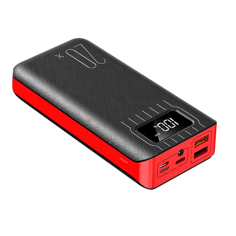 20000mAh بنك طاقة خارجي مزدوج USB مع مصباح LED