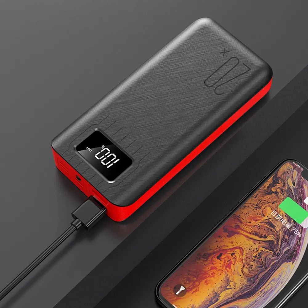 20000mAh بنك طاقة خارجي مزدوج USB مع مصباح LED