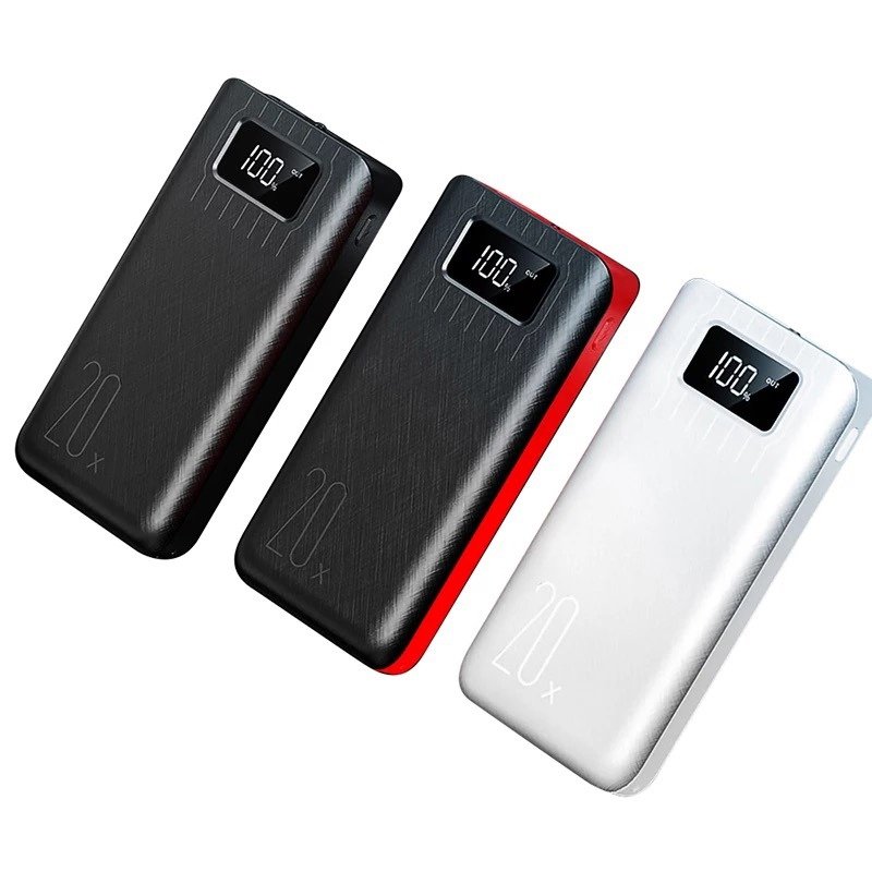 20000mAh بنك طاقة خارجي مزدوج USB مع مصباح LED